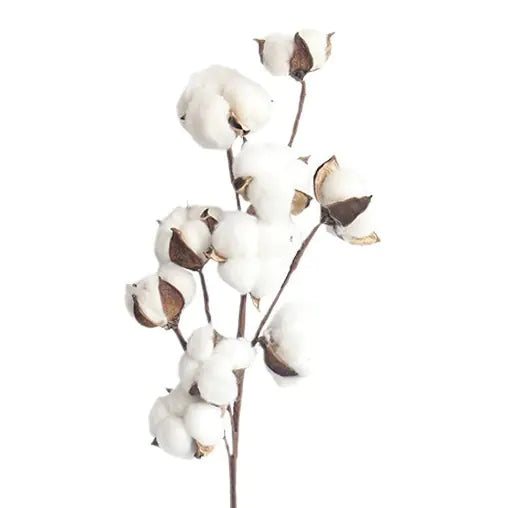 Simulated Cotton Branch Decor
