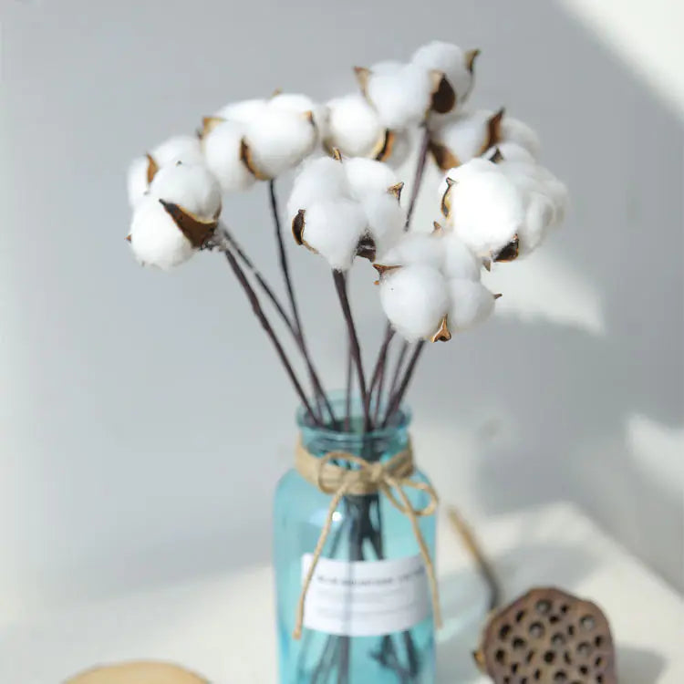 Simulated Cotton Branch Decor