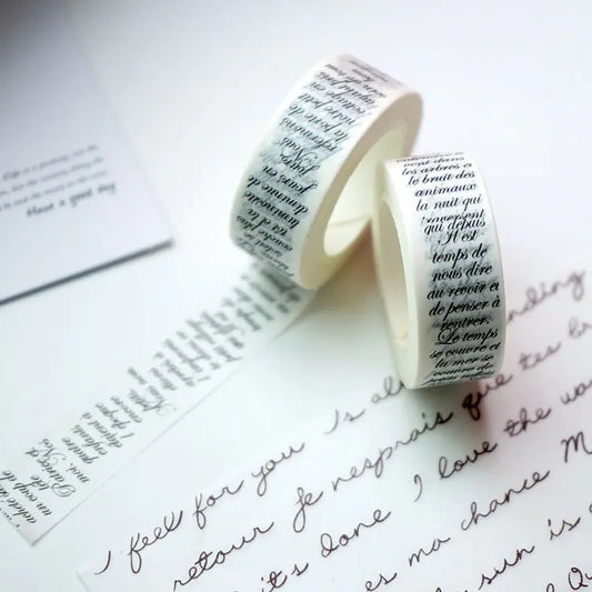 Sleek B&W Letter Washi Tape